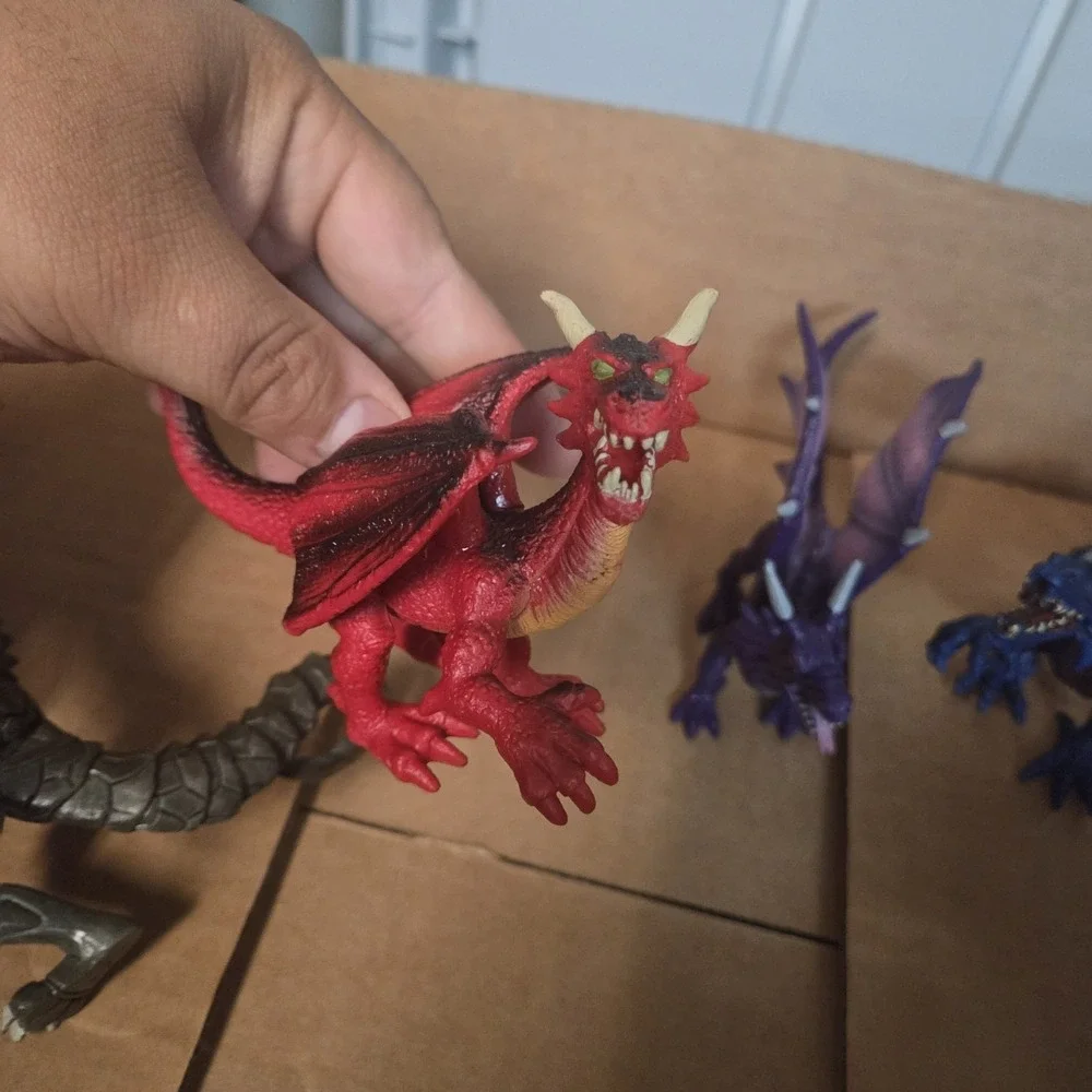 Lot Of Dragon Figures‎ Fantasy Mythical Papo Mojo Hydra Dual-head Cyber Dragon